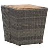 vidaXL Tea Table | Grey and natural wood | PE rattan, steel, solid acacia wood