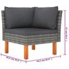 vidaXL 6 Piece Garden Lounge Set with Cushions Poly Rattan Grey