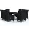 vidaXL 9 Piece Garden Dining Set with Cushions Black