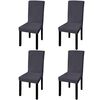 vidaXL Chair Cover | Set of 4 | Anthracite | Polyester 90%, Elastane 10%