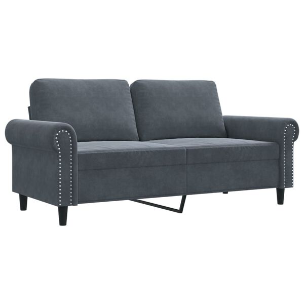 vidaXL 2-Seater Sofa Dark Grey 140 cm Velvet
