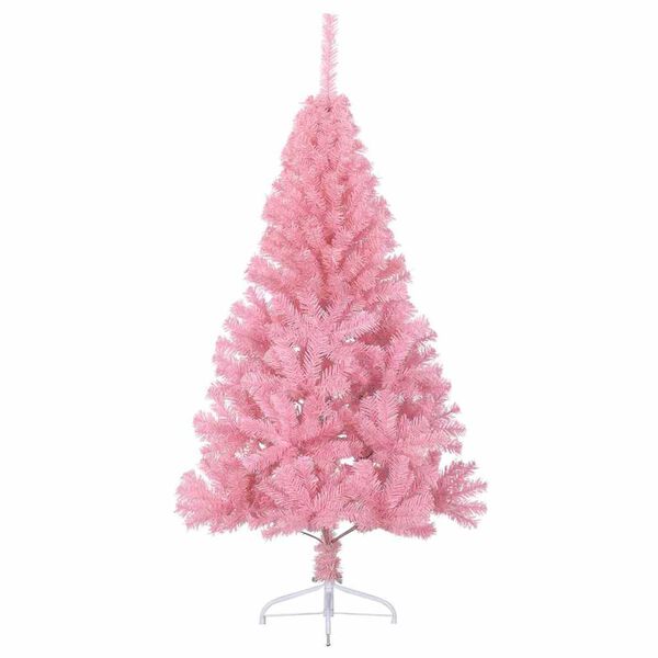 vidaXL Artificial Pre-lit Christmas Tree with 300 LEDs Pink 180 cm PVC