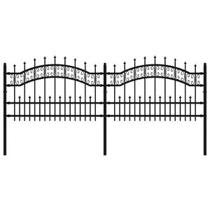 vidaXL Garden Fence KAMPEN 240 x 115 cm Powder-coated steel Black
