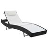 vidaXL Sun Loungers 2 pcs with Table Poly Rattan and Textilene Black