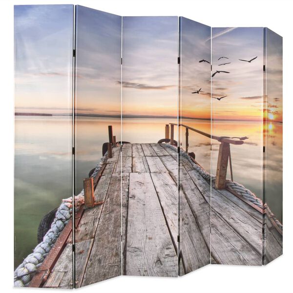 vidaXL Folding Room Divider 228x170 cm Lake