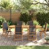 vidaXL 7 Piece Garden Dining Set Solid Wood Acacia and Textilene