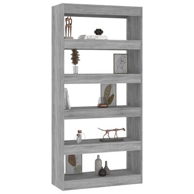 vidaXL Book Cabinet/Room Divider Grey Sonoma 80x30x166 cm Engineered Wood