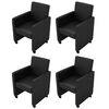 vidaXL Dining Chairs 4 pcs Black Faux Leather
