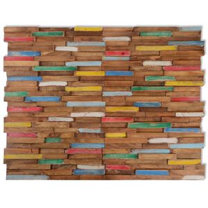 vidaXL Wall Cladding Panels 10 pcs 1.03 m&sup2; Solid Teak Wood