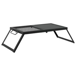 vidaXL Foldable Camping Grill 31.5 x 26.5 x 4 cm Alloy Steel Black
