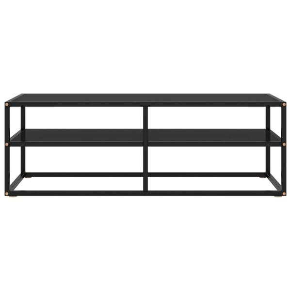vidaXL TV Cabinet Black with Black Glass 120x40x40 cm