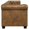 vidaXL Chesterfield Sofa 3-Seater Artificial Leather Brown