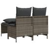 vidaXL 4 Piece Garden Sofa Set with Cushions Grey Poly Rattan