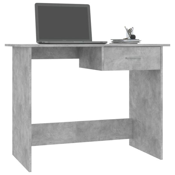 vidaXL Desk Concrete Grey 100x50x76 cm Engineered Wood