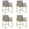 vidaXL Garden Chairs with Cushions 4 pcs Mix Beige Poly Rattan