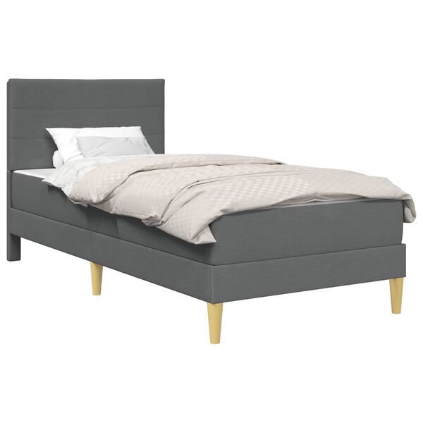 vidaXL Bed Frame Dark Grey 90 x 190 cm Polyester