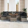 vidaXL Garden Sofa Set with Storage 9 pcs Grey Poly rattan