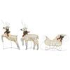 vidaXL Reindeer And Sleigh Christmas Decoration | Set of 2 | Gold | Mesh, Metal