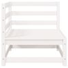 vidaXL 2 Piece Garden Lounge Set White Solid Pinewood