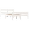 vidaXL Bed Frame without Mattress White Solid Wood 135x190 cm Double Double
