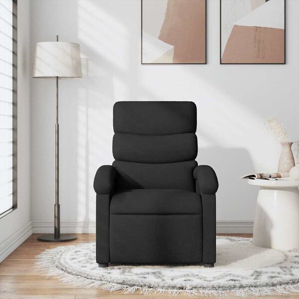 vidaXL Massage Recliner Chair Black Fabric