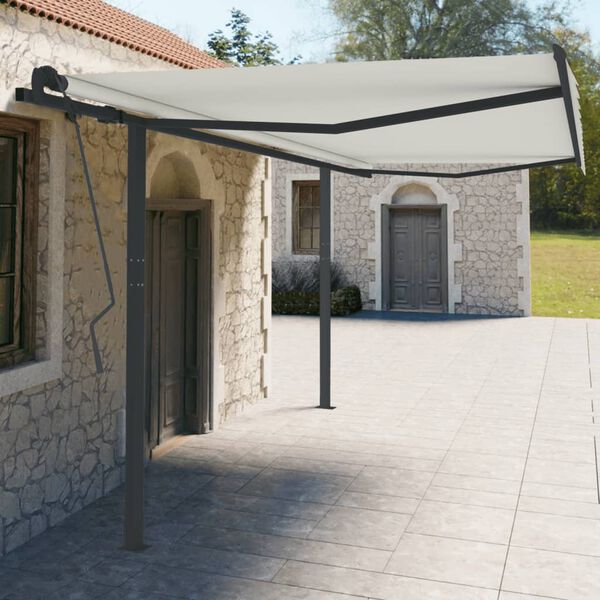 vidaXL Awning Post Set Anthracite 450x245 cm Iron