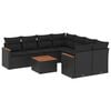 vidaXL Patio Sofa Set 9-Seaters Black
