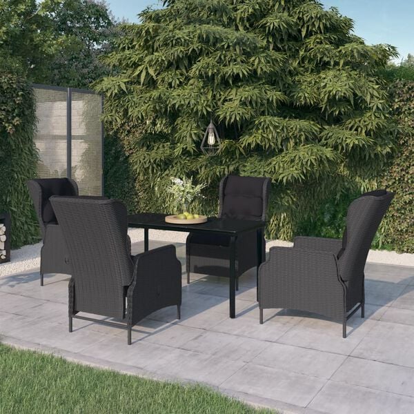 vidaXL 5 Piece Garden Dining Set Dark Grey