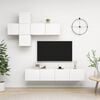 vidaXL 7 Piece TV Cabinet Set White Engineered Wood