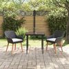 vidaXL Garden Dining Set with Cushion 3 pcs Black Poly Rattan
