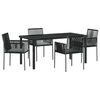 vidaXL Garden Dining Set 5 pcs Black PE Rattan