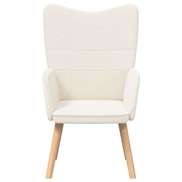 vidaXL Armchair Cream 62 x 67 x 95.5 cm Sherpa Fabric