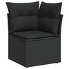 vidaXL Sofa Set with Cushion with Storage 7 pcs Black Poly Rattan