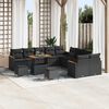 vidaXL Garden Sofa Set with Cushion 13 pcs Black Poly Rattan