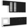 vidaXL Kitchen Unit LYON 8 pcs Black Oak Engineered Wood