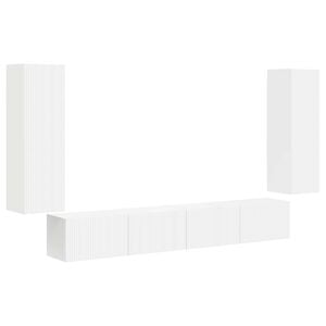 vidaXL TV Wall Cabinet Set 4 pcs White Engineered Wood