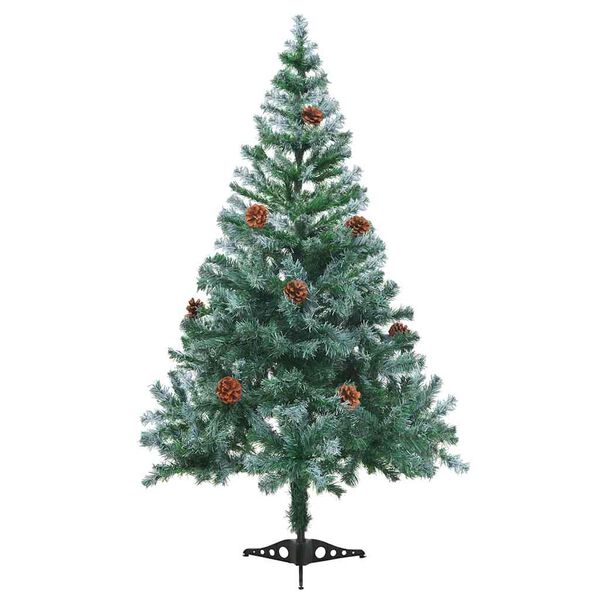vidaXL Frosted Pre-lit Christmas Tree with Ball Set Pinecones 150 cm
