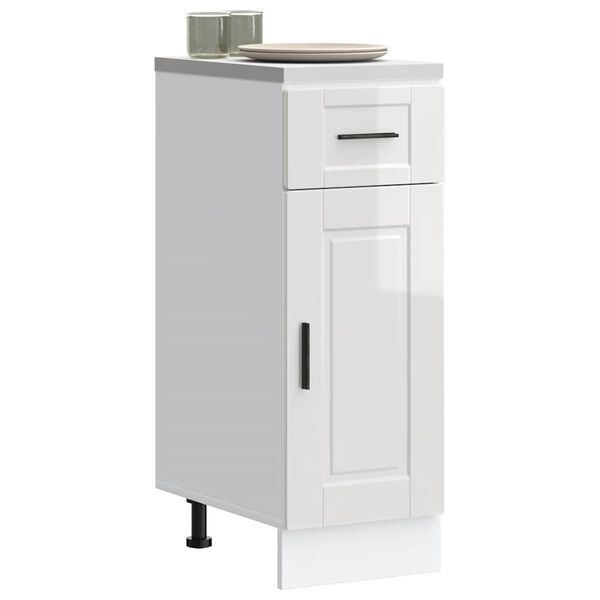 vidaXL Kitchen Base Cabinet&nbsp;Porto High Gloss White Engineered Wood