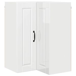 vidaXL Wall Corner Cabinet PORTO High Gloss White 57 x 57 x 80 cm