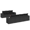 vidaXL 8 Piece Garden Sofa Set with Cushions Black Poly Rattan