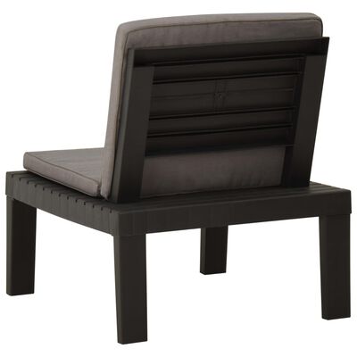 vidaXL Garden Lounge Chair with Cushion Plastic Grey