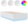 vidaXL Bed Frame with LED without Mattress White 90x190 cm Single