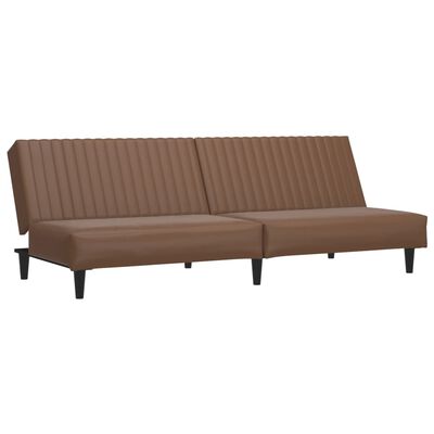 vidaXL 2-Seater Sofa Bed Brown Faux Leather