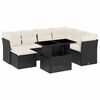 vidaXL 8 Piece Garden Sofa Set with Cushions Black Poly Rattan