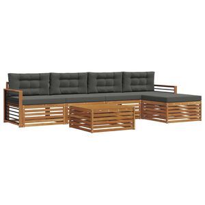 vidaXL Outdoor Sofa Set 6 pcs Natural and Anthracite