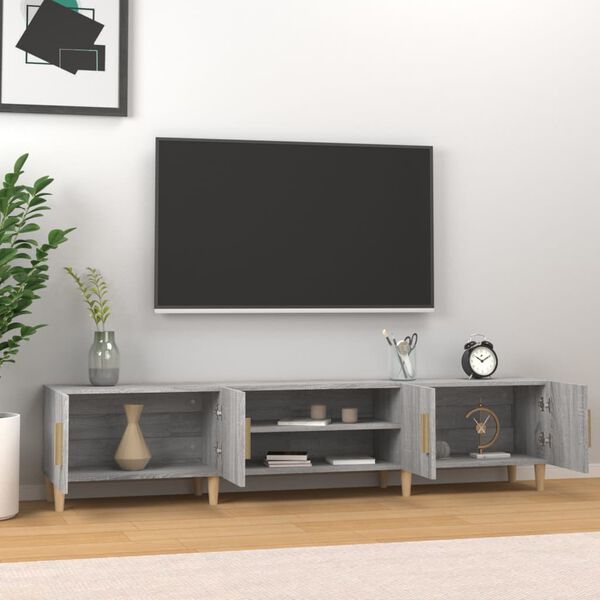vidaXL TV Cabinet Grey Sonoma 180x31.5x40 cm Engineered Wood