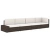 vidaXL Sectional Corner Sofa Poly Rattan Black