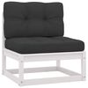 vidaXL 6 Piece Garden Lounge Set with Cushions White Solid Pinewood