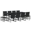 vidaXL 13 Piece Garden Dining Set Black Textilene