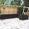 vidaXL 9 Piece Garden Lounge Set with Cushions Poly Rattan Black